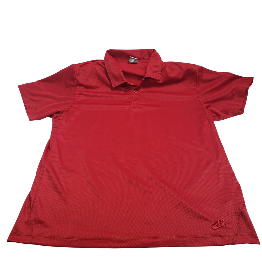 Nike Mens Golf Polo Shirt XL Red Textured 216791-648‎